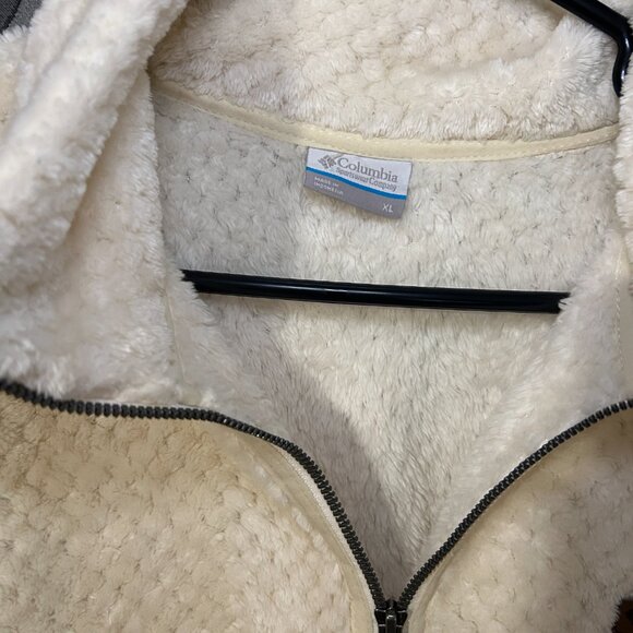 Colombia Cream Sherpa Full-Zip Jacket Women's XL - Picture 3 of 6